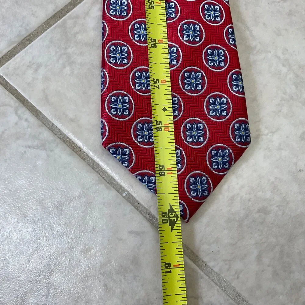 Bruno Piattelli Tie Men's Geometric Floral Handmade  Silk Necktie 60” Foulard